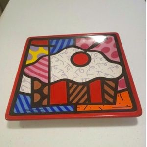 NWOT Romero Britto Glass Plate